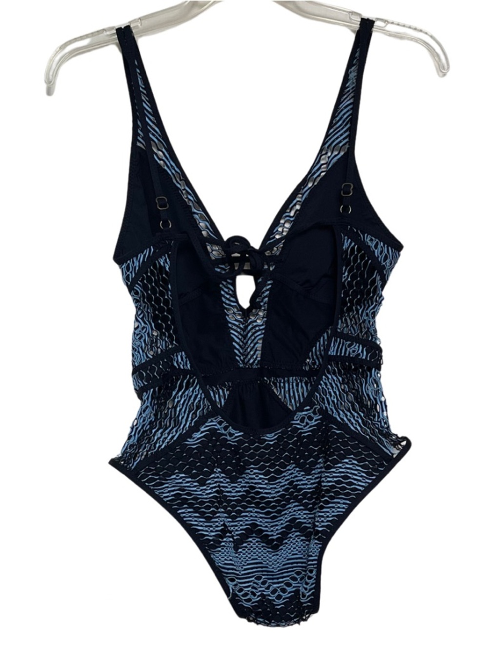 BECCA by Rebecca Virtue Reveal Plunge Crochet One-Piece Bathing Suit - Picture 5 of 11
